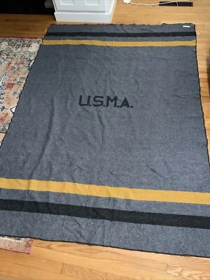 $125 • Buy USMA WEST POINT 100% VIRGIN WOOL BLANKET 66  Wide X 90  Long ARMY Military