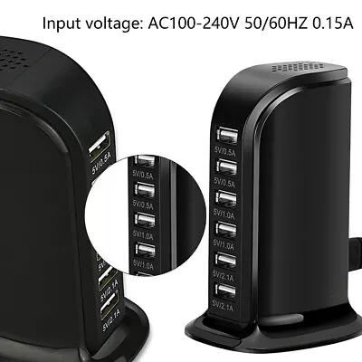 $20.49 • Buy USB HUB 6 Port Charging Adapter Wall Desktop Extension Multi Charger Tower NEW