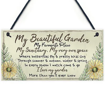 £3.99 • Buy Beautiful Garden Plaque SummerHouse Sign Garden Shed Friendship Mum Nan Gift