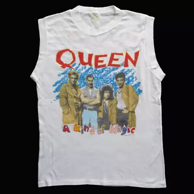 Queen 'A Kind Of Magic + Tour Dates' Official 1986 Concert Vest Top T-Shirt (L) • £125