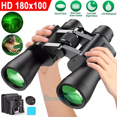 180x100 High Power Military Binoculars Day/Night Vision Waterproof Camping +Case • $18.89