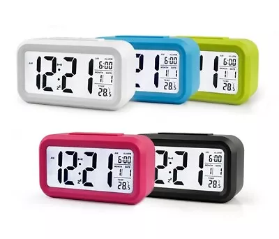 Digital Display Alarm Clock Battery Operated Snooze Design Night Multiple Colors • $15.48