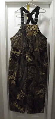 🔥cabela's Mossy Oak Break Up Camo Insulated Hunting Bib Overalls Pants Size Xl • $29.95