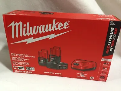 Milwaukee 48-59-2463P Starter Kit M12 XC 6.0 & 3.0 Ah Batteries Fuel Bag Charger • $119.99