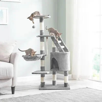 £45.99 • Buy Tall Cat Tree Tower Large Pet Scratching Post Climbing Toy House Activity Centre