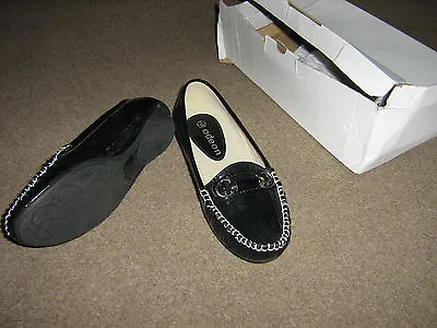 Brand New Black Patent   Odeon  Ladies Shoes With Buckle Over  Size 3 • £14.99