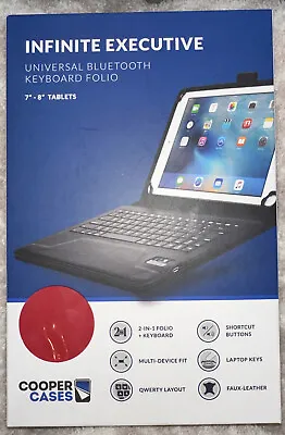 Cooper Infinite Executive Universal Keyboard Case 7-8” Tablets Red NEW • $9.59