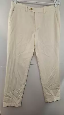 Lauren Ralph Lauren Men's W33 L30  Ivory Wool Flat Front Dress Pants NEW • $22.99