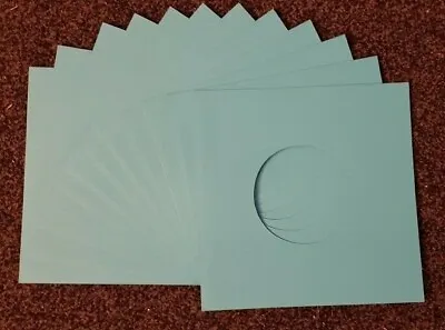 Pack Of 12 Hand Crafted 7  Singles Sleeves. Plain Blue Card (Set 318) • £2.25
