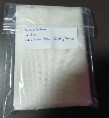 £9 • Buy Double Thread Tapestry Canvas 14 Count White