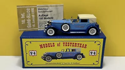 Matchbox Code 2 1930 Duesenberg Town Car Gold Race Helpers Edition 1 Of 18 • £29.95