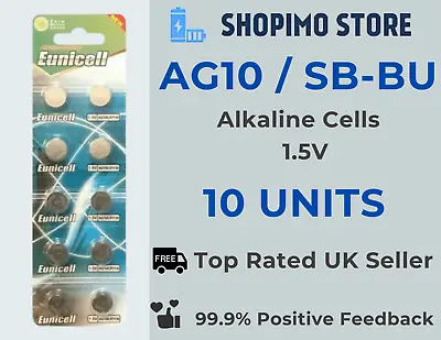10 X SB-BU SB-AU LR1130 LR54 389 1.5v Alkaline Button Coin Cell AG10 Battery New • £2.99