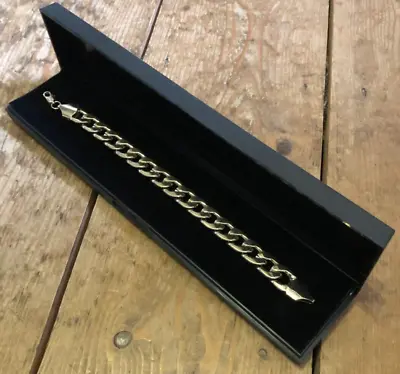 1/4/12/20 LARGE WATCH BRACELET NECKLACE BOX Hard Black Plastic 10  Pad NEW Bulk • £3.99