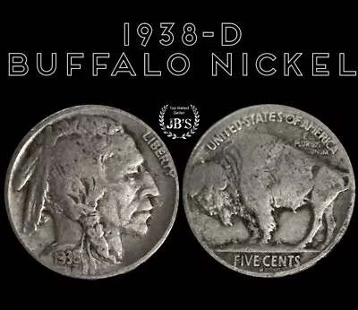 1938 D Buffalo Nickel Very Good-Fine VG/F Or Better *JB's Coins* • $3.98