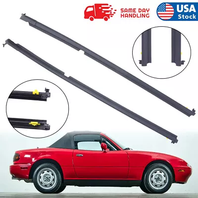 Door Window Glass Weatherstrip Seal L+R For Mazda Miata Convertible 1990 TO 2005 • $43.19