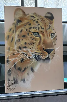 Leopard Wildlife Portrait Drawing Art Print Hand Drawn Picture Canvas A3 • £25