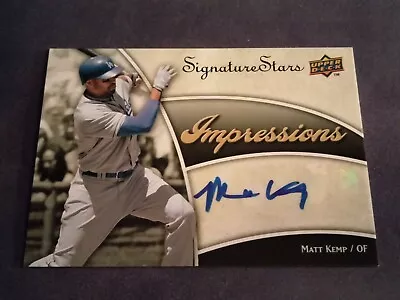 2009 Matt Kemp Autograph Upper Deck Signature Stars Impressions Auto Dodgers • $15