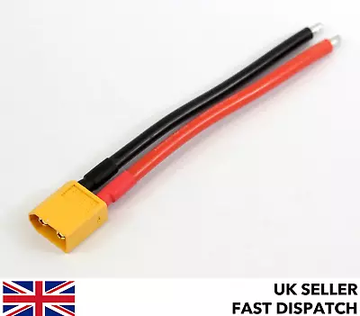 Male XT60 Connector Pigtail/cable 100mm 12 AWG Silicone Wire RC • £3.25