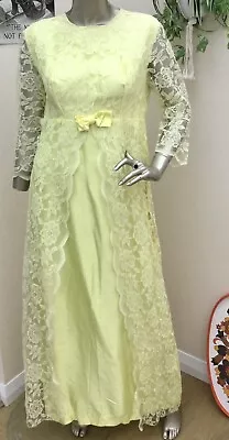 Vintage 70’s Bridesmaid Dress Lemon Victorian Bridgerton  S • £18