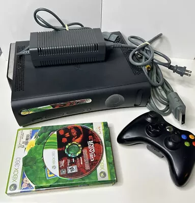 Xbox 360 Elite Black Console 120GB Complete W/ Controller Wires 4 Games Tested • $74.99