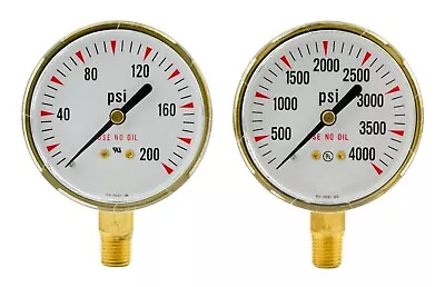 2-1/2  X 200 PSI & 4000 PSI Welding Regulator Repair Replacement Gauges Oxygen • $22.99