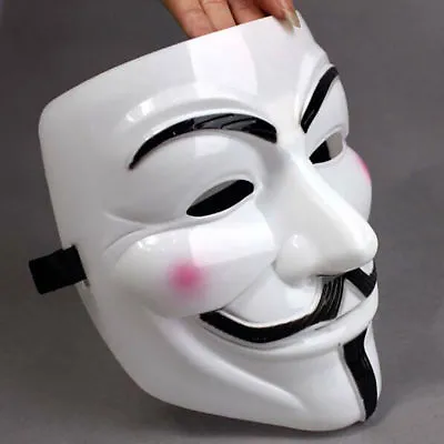 Anonymous V Face Scary Mask Vendetta New Adults Guy Fancy Dress Scary Halloween • £5.99