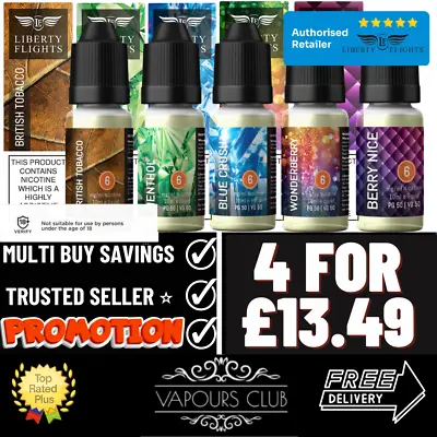 Liberty Flights E Liquid | *** ANY 4 FOR £13.49 *** | All Flavours | XO UK Vapes • £13.49