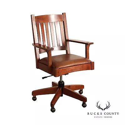 Stickley Mission Collection Oak Swivel Tilt Desk Chair • $1095