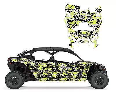 Can Am Maverick X3 Max 4 Seater Custom Graphics Wrap Kit Digital Camo Graphite • $549