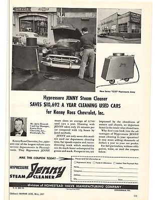 1957 Jenny Steam Cleaner Hypressure Engine Automotive Vintage Sales Ad • $9.99