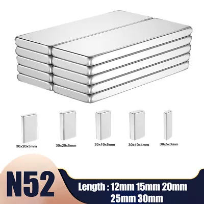Strong Magnets N52 Grade Neodymium Block Small Thin Rectangle Magnet 12mm - 30mm • $3.29