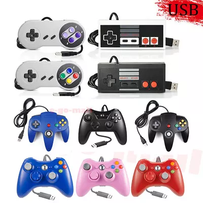 Wired USB N64 SNES Controller Game Pad Joypad For Windows PC Raspberry/Xbox 360 • $10.99