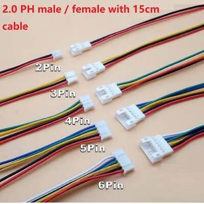 5sets Micro JST PH 2.0mm Pitch Male Female Socket Wire Cable Connector 2-6 Pin • $4.19