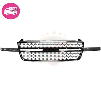 New For Chevrolet Silverado Honeycomb Grille Chrome & Gray GM1200546 12335956 • $156.50