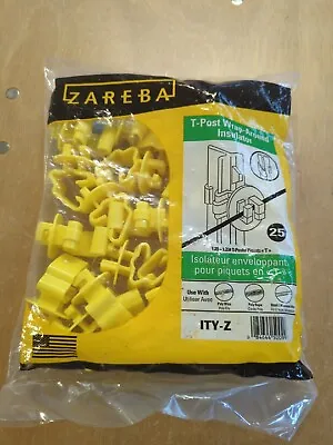 New Zareba Itply-z Pack (25) Pin Lock T Post Electric Fence Insulators Ee • $15