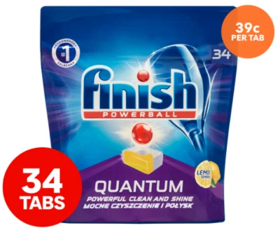 $19.20 • Buy 34pk Finish Powerball Quantum Dishwashing Tablets Lemon Sparkle