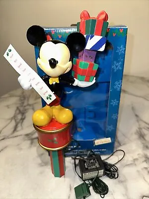 Vintage Disney Mr. Christmas Mickey Mouse Animated Tree Topper Spin Table Decor • $40