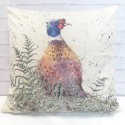 Pheasant Cushion Cover Country Style Decorative Animal Linen 18  Vintage Gift • £12.99