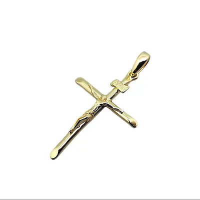 Real Solid 925 Sterling Silver Mens Cross Jesus Piece Crucifix Pendant Necklace • $7.99