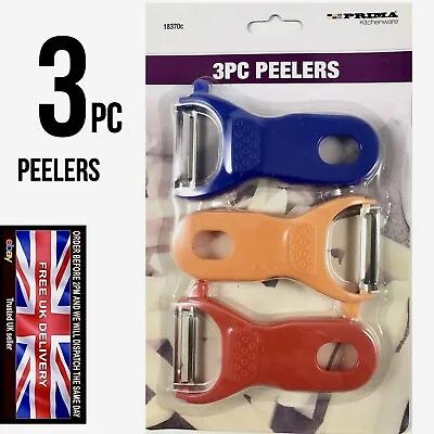 3pc Swivel Food Peeler Set Vegetables Fruit Potato Speed Peeling Kitchen Tool UK • £2.99