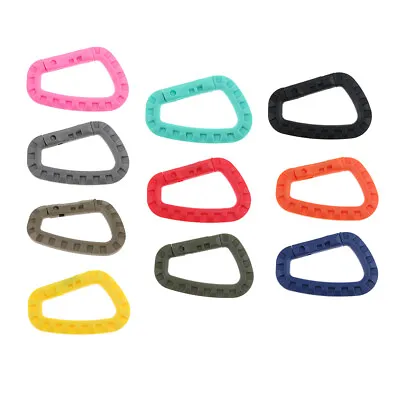 5Pcs Carabiner D-Ring Key Chain Clip Hook Molle Camping Buckle Snap Plastic • £6.19