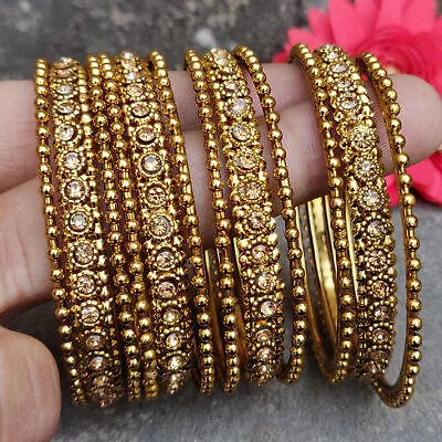 Bollywood Indian Gold Plated Traditional 12 Pcs Bangles Bracelet Set For Women • $23.35