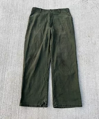 Vtg Ben Davis Union Made Faded Green Mens Wide Leg Pants 31 X 28Yellow Label Tag • $85