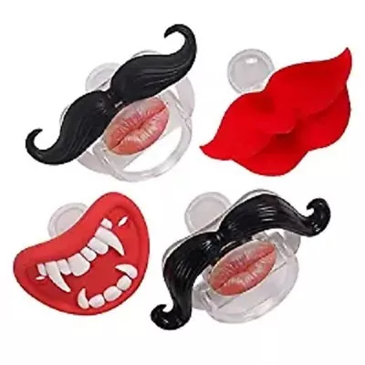 4pcs Baby Funny Mustache Teeth Orthodontic Pacifier For Babies BPA & Latex Free • $10.99