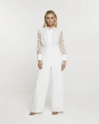 River Island Womens White Lace Jumpsuit Size 8 • £25.60