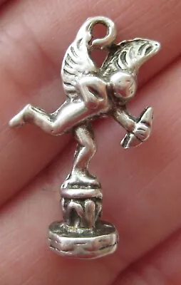 VTG English Sterling SHAFTESBURY MEMORIAL FOUNTAIN Silver Bracelet Charm EROS • $7