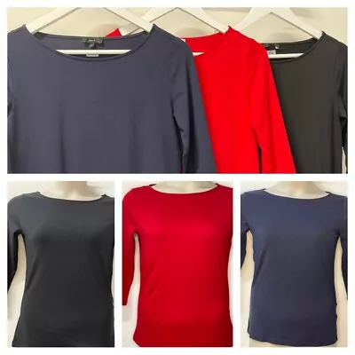 £5.95 • Buy C&A Ladies Slash Neck Plain T Shirt Top 3 Colours Sizes XS-XL Brand New