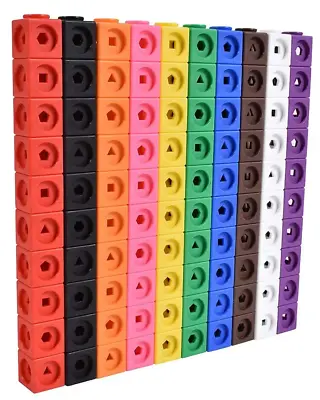 Maths Linking Cubes Pack Of 100 Kids Early Learning Maths Activity Set • £10.99