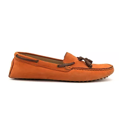 J. Crew Orange Leather Tassel Driving Moc Loafer Flats Women's 9 • $26.99
