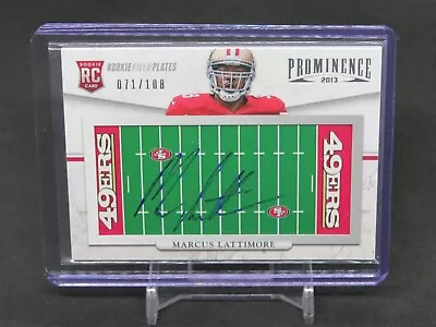 2013 Panini Prominence Marcus Lattimore Rookie Field Plates Auto /108 49ers Ee • $0.99